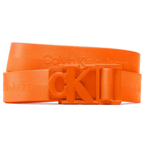 Calvin Klein Jeans Pánsky opasok Monogram Logo Webbing Belt 35Mm K50K510475 Oranžová