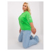 Light green women's oversized blouse with cuff