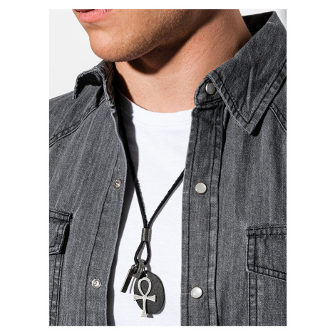 Ombre Clothing Men's necklace on the leather strap A359