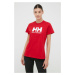 Bavlnené tričko Helly Hansen 34112-001, červená farba,