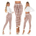 Sexy Highwaist Treggings with checked pattern CAPPUCCINO