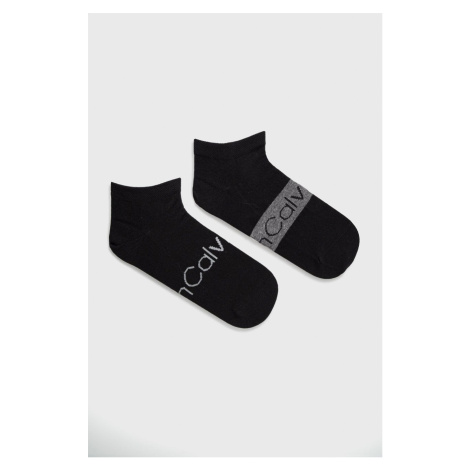 Ponožky Calvin Klein (2-pak) pánske, čierna farba