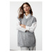 Trendyol Gray Openwork/Hole Knitwear Sweater