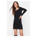 Trendyol Black Lace Detail Mini Knitted Dress