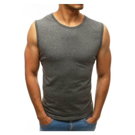 Pánske klasické tričká bez rukávov v tmavosivej farbe DStreet