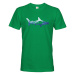 Originálné pánské tričko s potlačou potápača a žraloka
