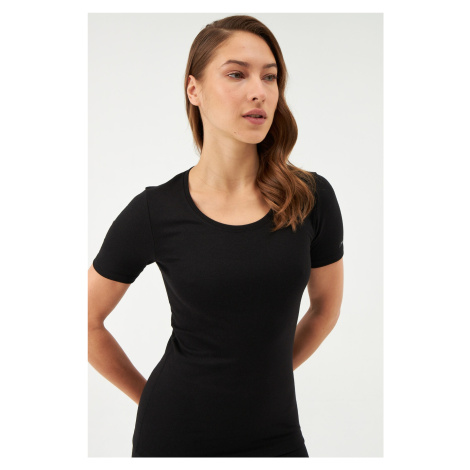 Dagi Women's Black Thermal Short Sleeve Top