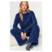 Trendyol Navy Blue Wellsoft Winter Knitted Pajama Set