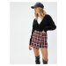 Koton Mini Short Skirt With Metal Accessory Detail Viscose Blend.