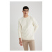 DEFACTO Regular Fit Crew Neck Cotton Basic Sweatshirt