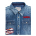 Guess džínsová košeľa L2BH01 D4UE0 Modrá Regular Fit