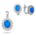 Luxusná sada šperkov s modrým opálom a zirkónmi Classy