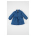 DEFACTO Baby Girl Polo Collar Long Sleeve Half Button Jean Dress