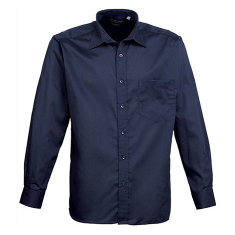 Premier Workwear Pánska košeľa s dlhým rukávom PR200 Navy -ca. Pantone 2766