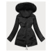 Teplá čierna dámska zimná bunda (W559BIG)