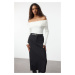 Trendyol Ecru Carmen Collar Draped Detail Knitwear Sweater