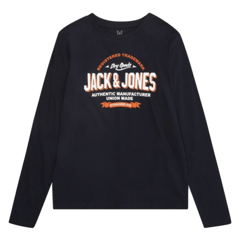 Jack & Jones Junior Tričko  námornícka modrá / oranžová / biela