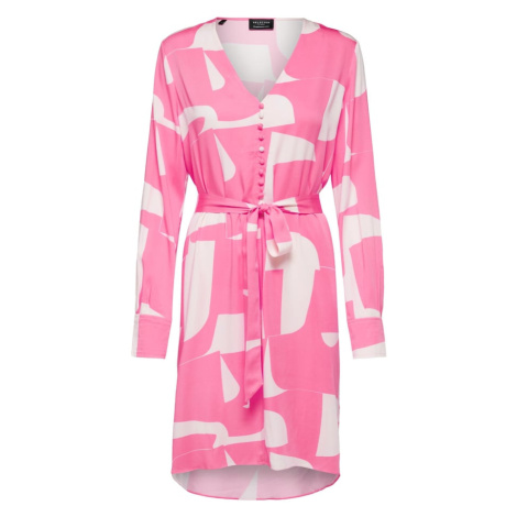 SELECTED FEMME Košeľové šaty 'Randi'  ružová / biela