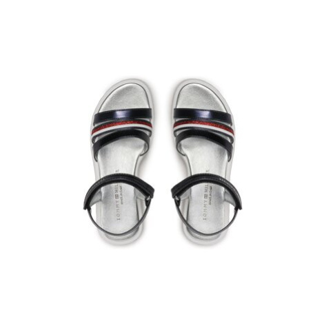 Tommy Hilfiger Sandále Stripes Velcro T4A2-32771-1372 S Tmavomodrá