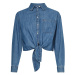 Tommy Jeans Košeľa - TJW FRONT TIE CHAMBRAY SHIRT modrá