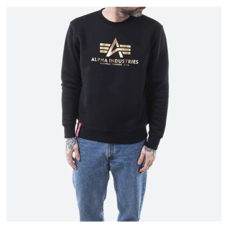 Alpha Industries - Basic Sweater Foil Print - Black/Yellow Gold