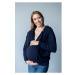Modrá oversize mikina pre tehotné a dojčiace ženy v zľave