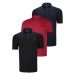 TRIPLE SET T8586 DEWBERRY MEN'S T-SHIRT-BLACK-NAVY-BURGUNDY