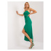 Green cocktail dress with slit