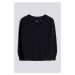 SVETER GANT D2. WOOL RIB V-NECK EBONY BLACK