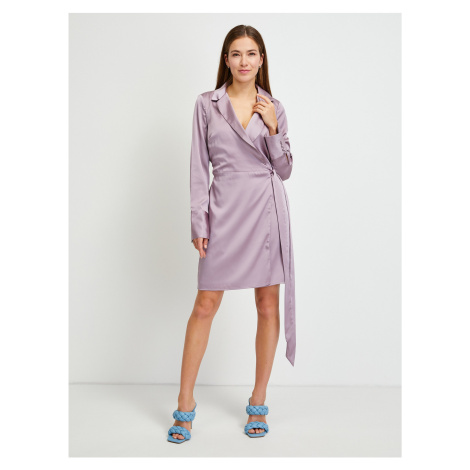 Light Purple Women Shiny Wrap Dress Guess - Women