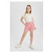 DEFACTO Girl's Striped Shorts