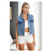 16140 Dewberry Women Denim Vest Jacket-BLUE