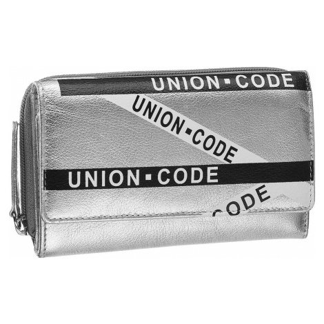 Union Code - Strieborná kožená dámska peňaženka Union Code