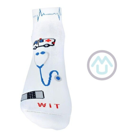 Biele ponožky ZDRAVOTNÍCTVO nízke 43-46