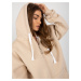 BÉŽOVÁ DLHŠIA OVERSIZE MIKINA NA ZIPS S KAPUCŇOU EM-BL-751.15X-BEIGE