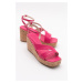 LuviShoes Ductus Fuchsia Skin Wedge Sole Women's Sandals