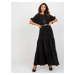 Black summer skirt with frills and elastic waistband