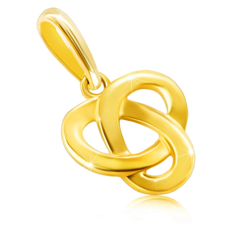 Zlatý 14K prívesok - trojcípy keltský uzol s plochým lesklým povrchom