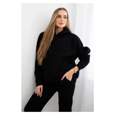 Insulated cotton set, sweatshirt + pants Brooklyn black