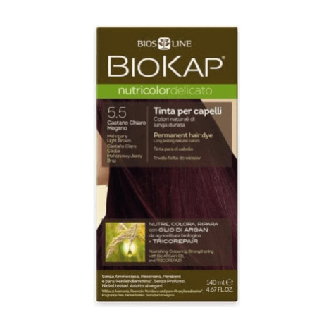 BIOKAP Nutricolor delicato farba na vlasy 5.50 hnedá – svetlý mahagón 140 ml