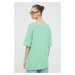 Bavlnené tričko Roxy zelená farba