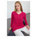 Trendyol Fuchsia Corded Knitted Stone Detailed Knitwear Sweater