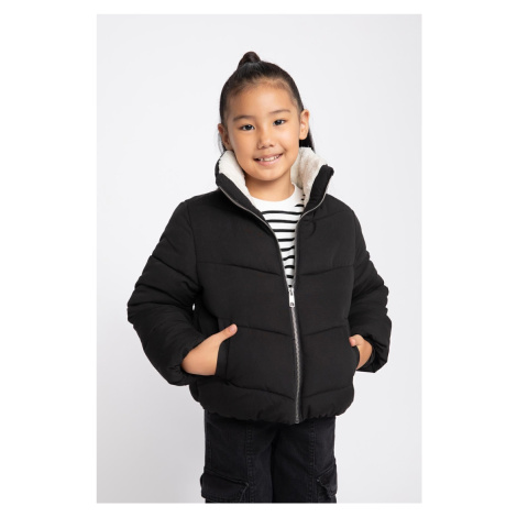 DEFACTO Girl's Water Repellent Stand Collar Plush Lining Coat