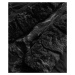 Čierna dámska zimná bunda parka s mechovitým kožúškom (BR529-101)