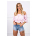 Blouse over the shoulder powder pink