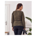 Halenka Plus Size khaki s dlouhým rukávem