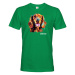 Pánské tričko s potlačou plemena Írsky seter s voliteľným menom