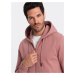 Ombre BASIC men's unbuttoned cotton sweatshirt - dark pink