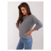 Dark grey women's cardigan with 3/4 sleeves