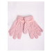 Yoclub Kids's Girls' Five-Finger Gloves With Bow RED-0010G-AA5B-002